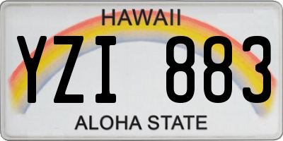 HI license plate YZI883