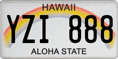HI license plate YZI888