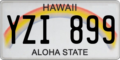 HI license plate YZI899