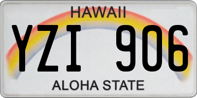 HI license plate YZI906