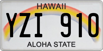 HI license plate YZI910