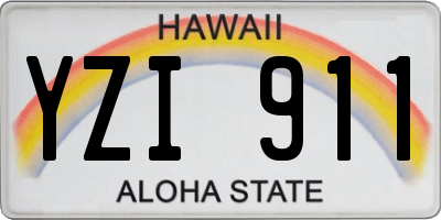 HI license plate YZI911