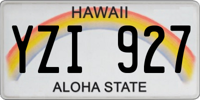 HI license plate YZI927