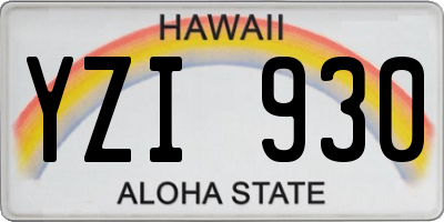HI license plate YZI930