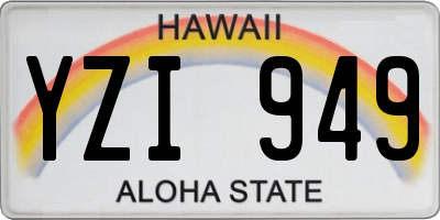 HI license plate YZI949