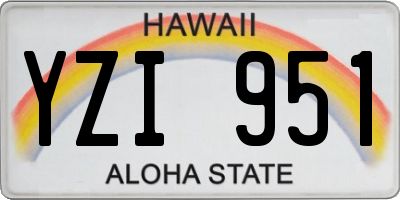 HI license plate YZI951