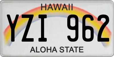 HI license plate YZI962
