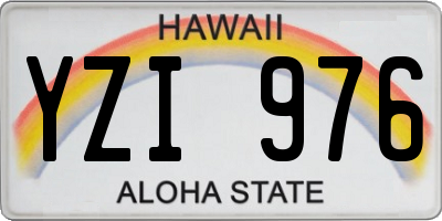 HI license plate YZI976