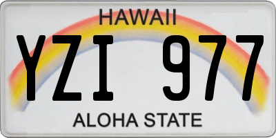 HI license plate YZI977