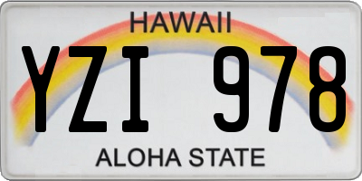 HI license plate YZI978