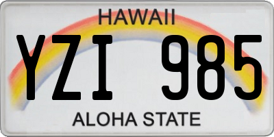 HI license plate YZI985