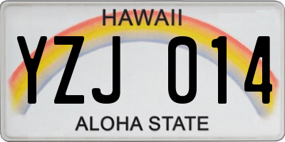HI license plate YZJ014