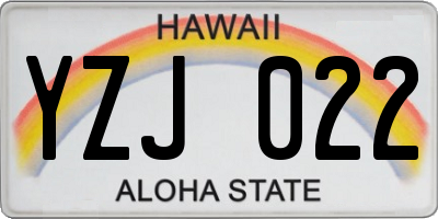 HI license plate YZJ022