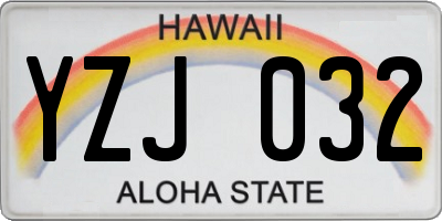 HI license plate YZJ032