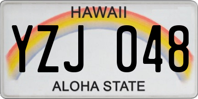 HI license plate YZJ048