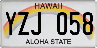 HI license plate YZJ058
