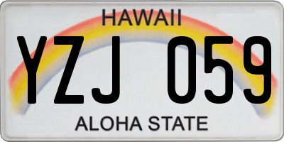 HI license plate YZJ059