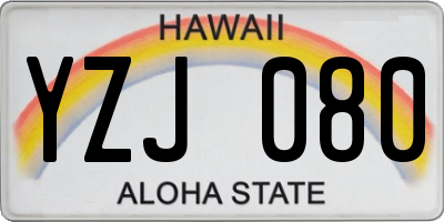 HI license plate YZJ080