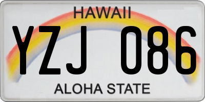 HI license plate YZJ086