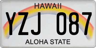 HI license plate YZJ087
