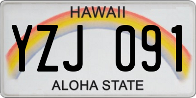 HI license plate YZJ091