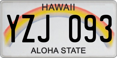 HI license plate YZJ093