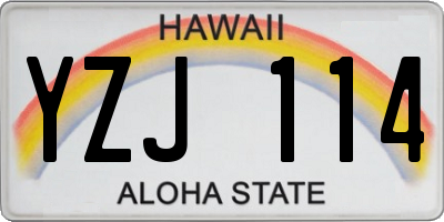 HI license plate YZJ114