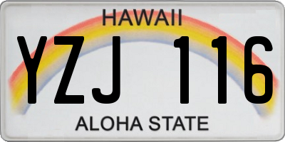 HI license plate YZJ116