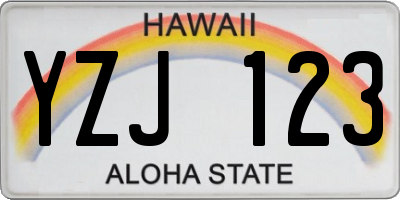 HI license plate YZJ123