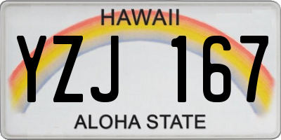 HI license plate YZJ167