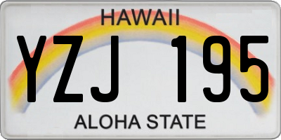 HI license plate YZJ195