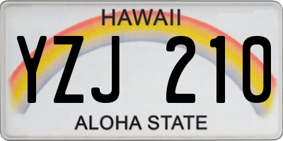 HI license plate YZJ210