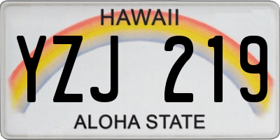 HI license plate YZJ219