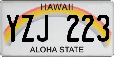 HI license plate YZJ223