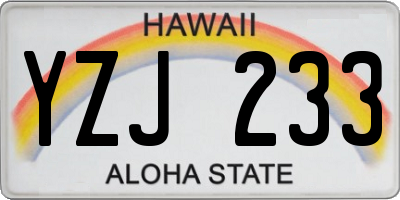 HI license plate YZJ233