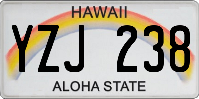 HI license plate YZJ238