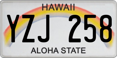 HI license plate YZJ258