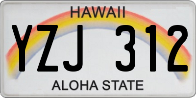 HI license plate YZJ312
