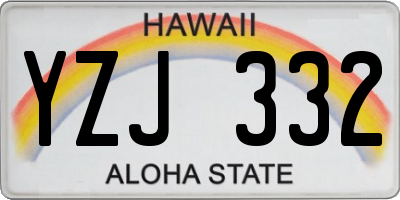 HI license plate YZJ332