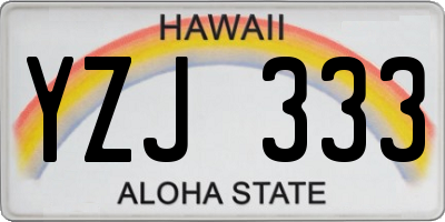 HI license plate YZJ333