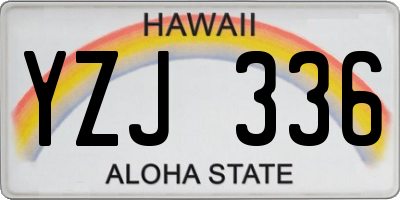 HI license plate YZJ336