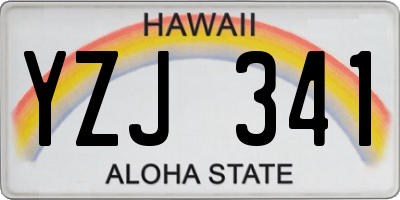 HI license plate YZJ341