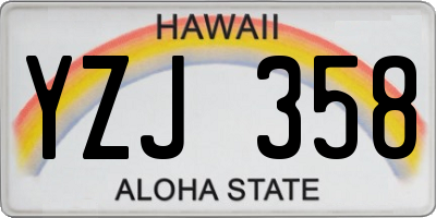 HI license plate YZJ358