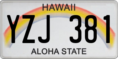 HI license plate YZJ381
