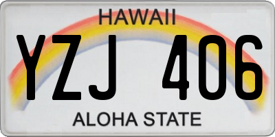 HI license plate YZJ406