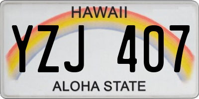 HI license plate YZJ407