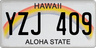HI license plate YZJ409