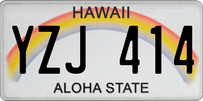 HI license plate YZJ414