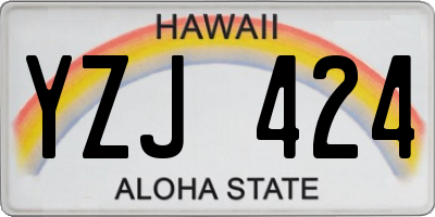 HI license plate YZJ424