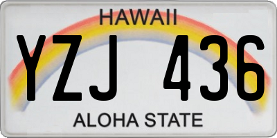 HI license plate YZJ436